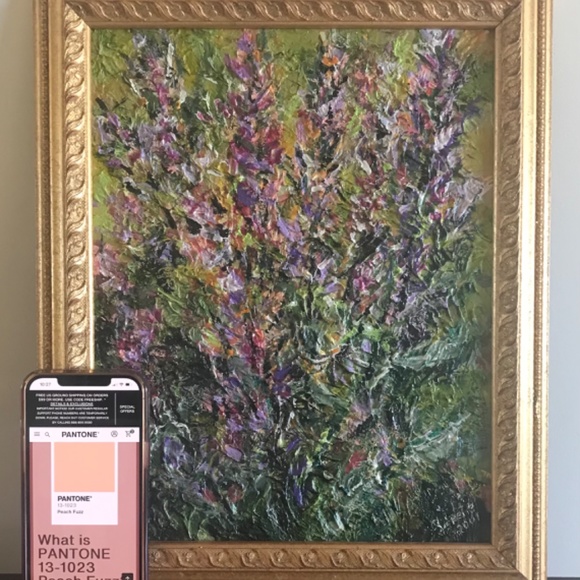 GINETTE CALLAWAY Acrylic Painting Gorgeous Frame 14X11 Color of Y… - Picture 5 of 10